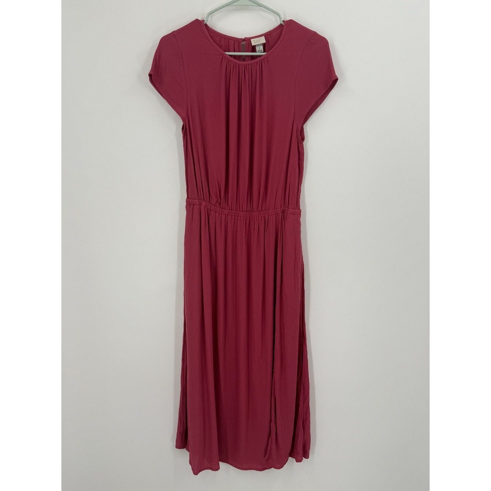 A New Day Womens Dress Size Small Pink Rose‎ Midi Short Sleeve NWT